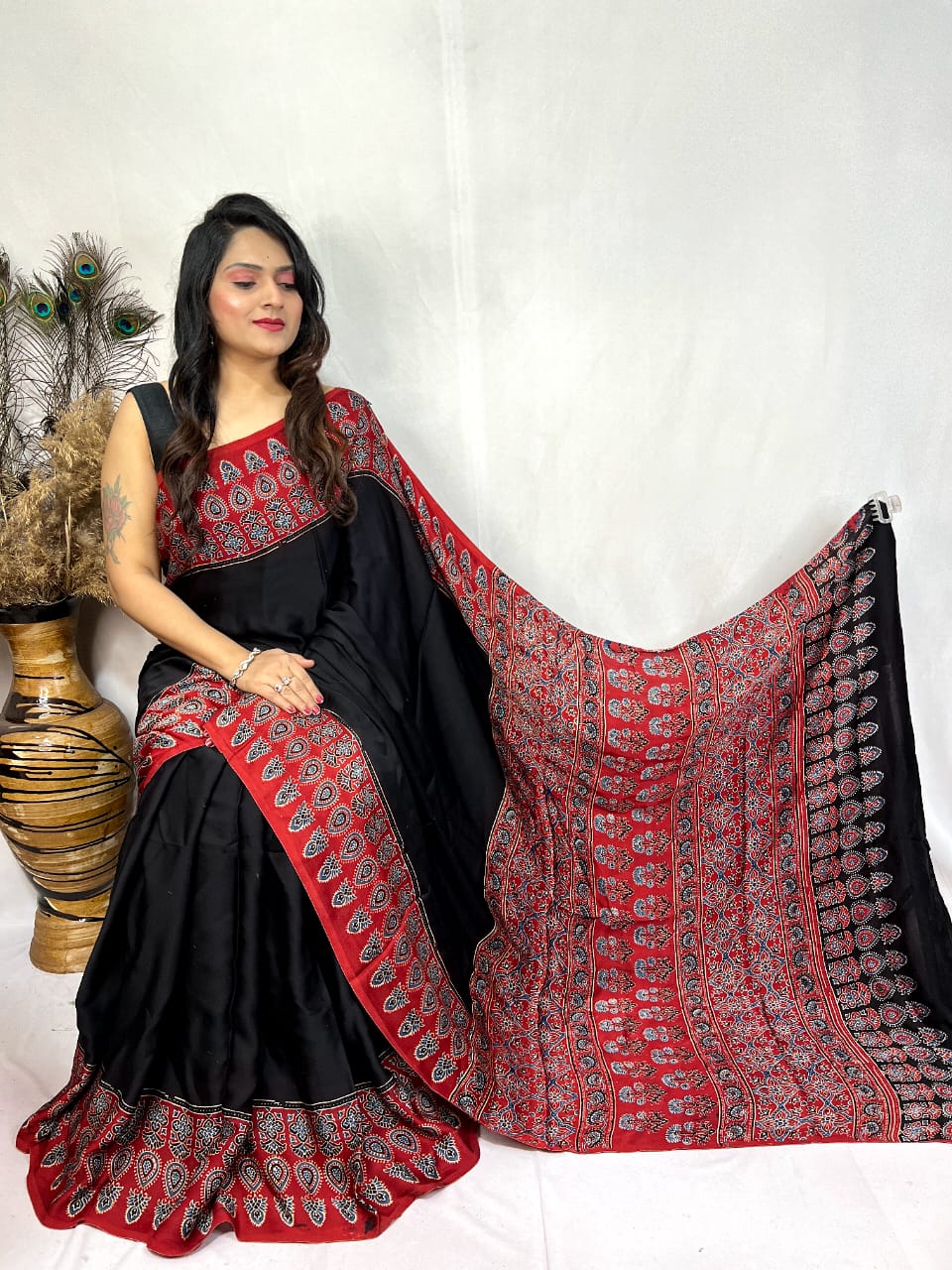 Ajrakh saree