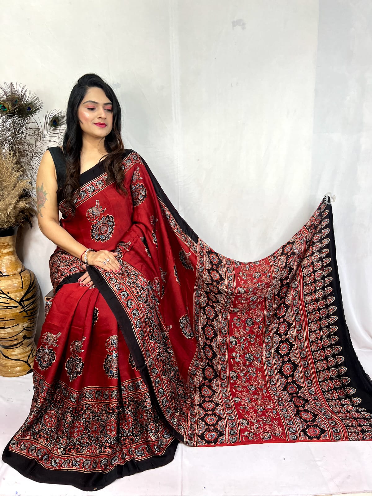 Ajrakh saree