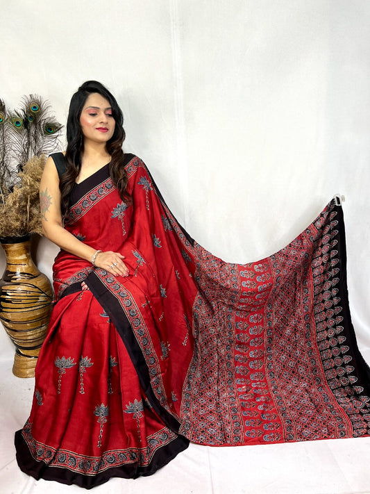 Ajrakh saree