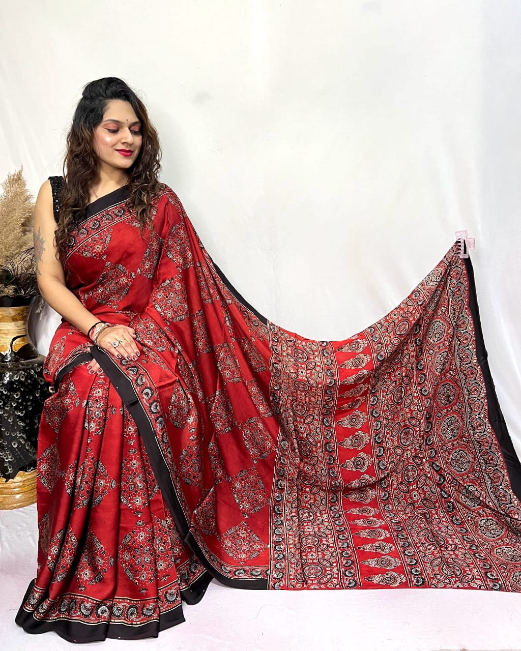 Ajrakh saree