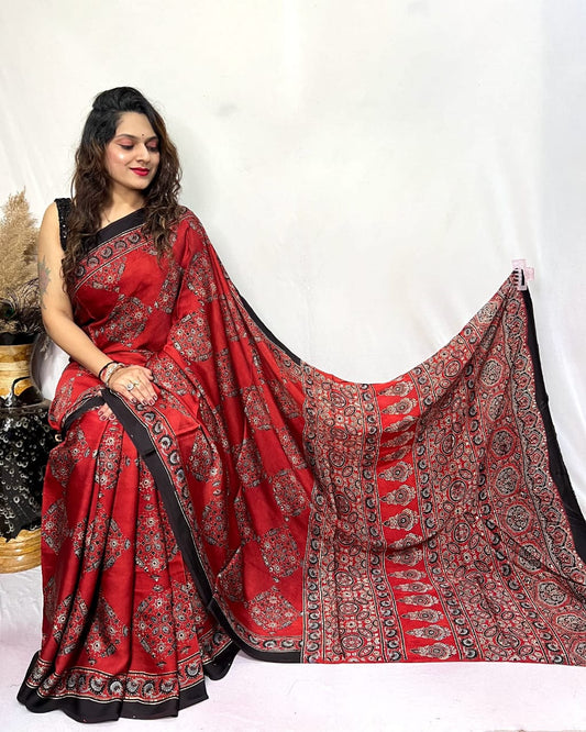 Ajrakh saree