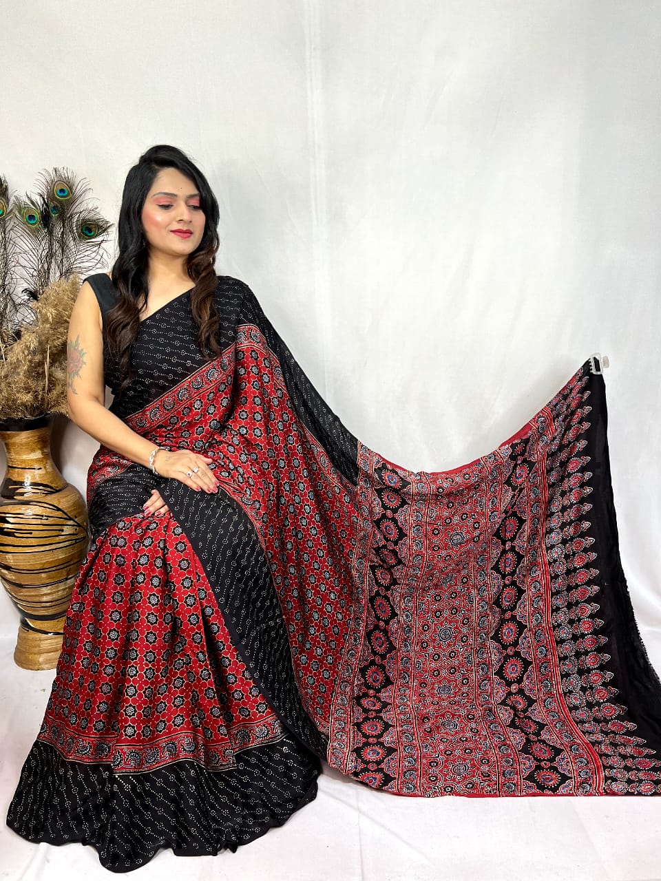 Ajrakh saree