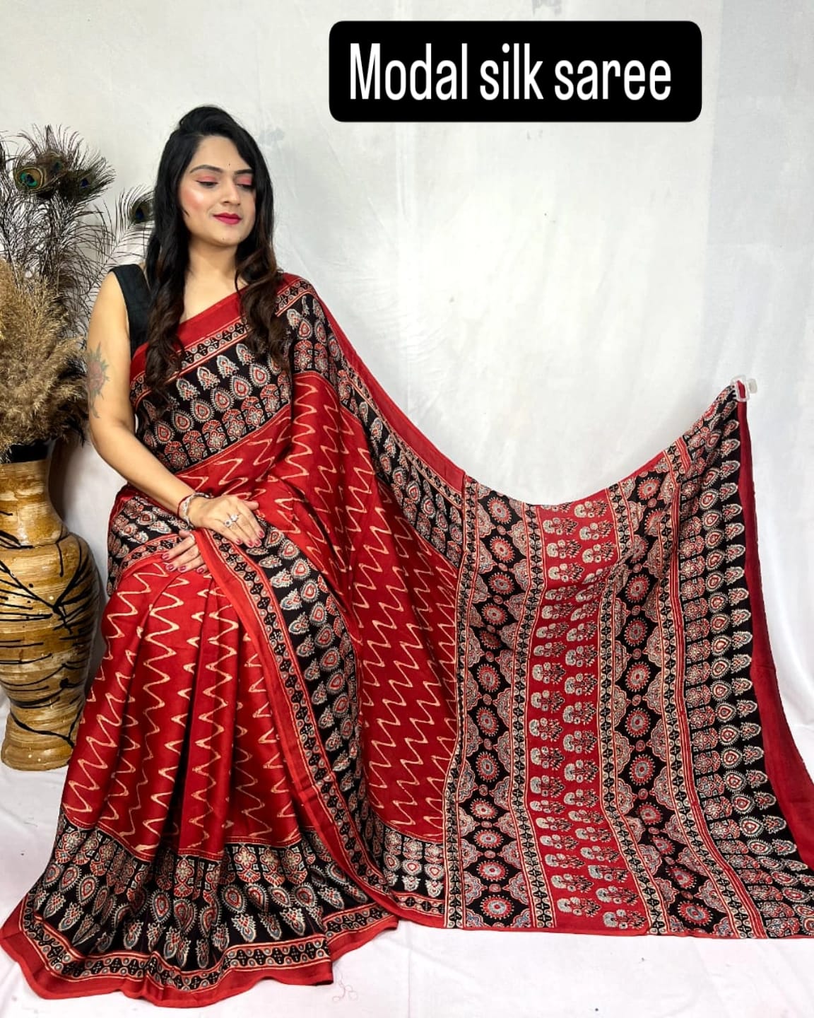 Ajrakh saree